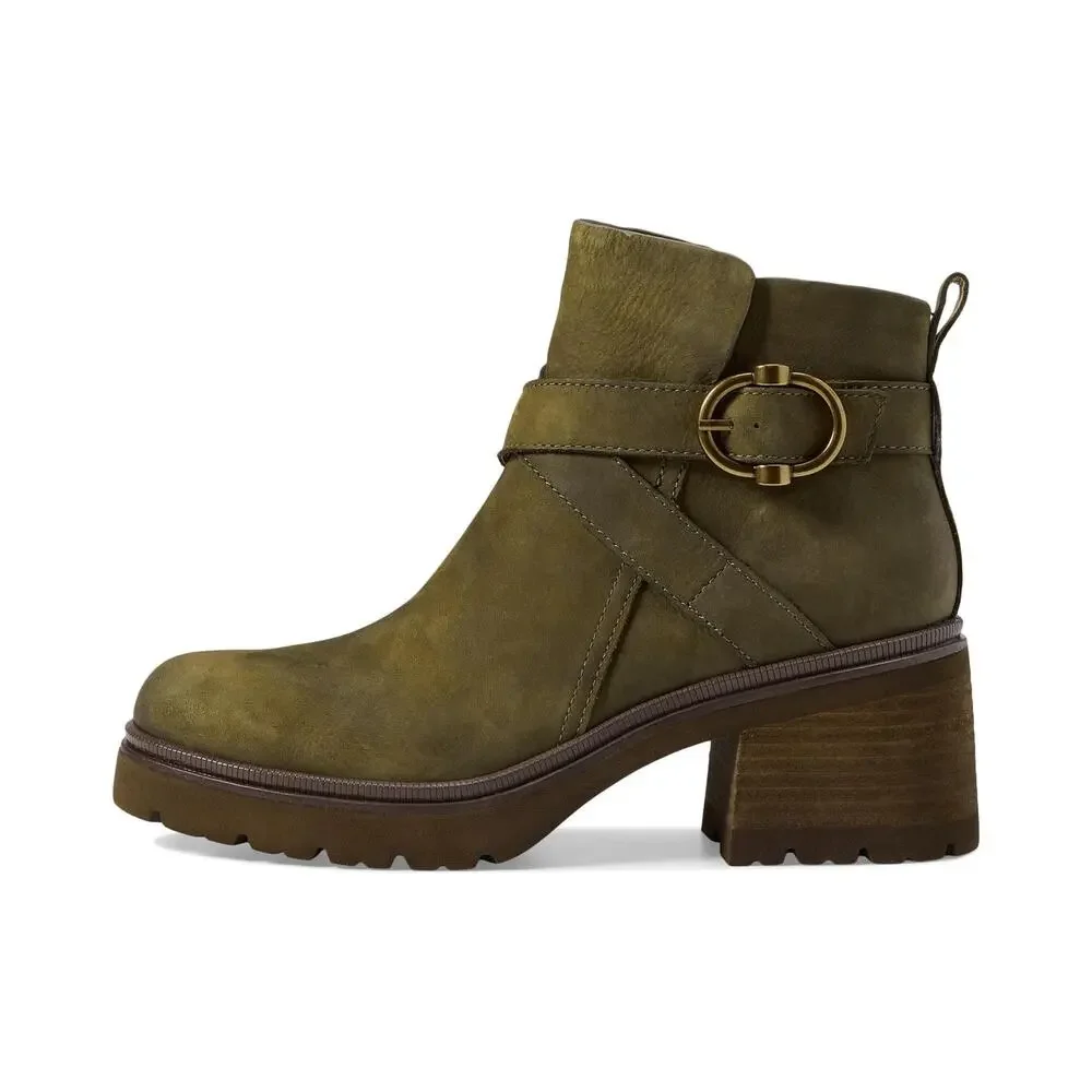 Sofft Womens Jenine Moto Ankle Boots Size US 11 Green Leather Block Heel NIB